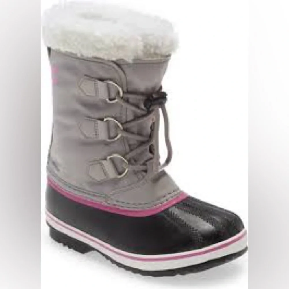 Sorel CHILDREN'S YOOT PAC™ NYLON BOOT Gray/Pink Little Kids Size 11